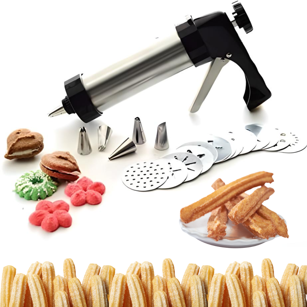 Prensa CookieMaster™ 3 en 1 - Acero inoxidable (+ 21 accesorios GRATIS)