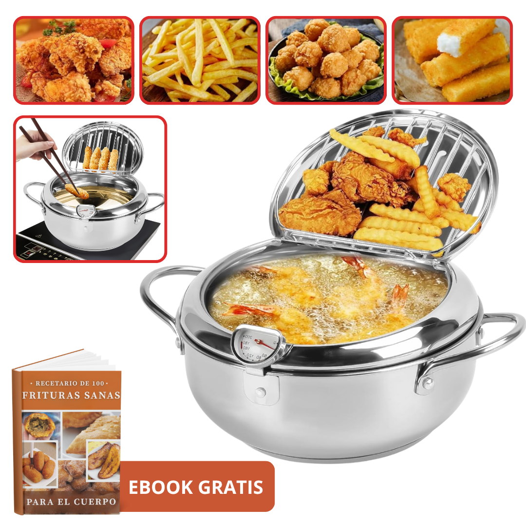 Olla CrispyHeat™ (Acero inoxidable) + EBOOK con 100 recetas GRATIS
