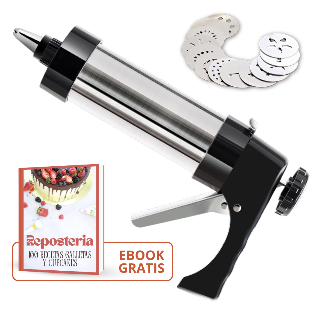 Prensa CookieMaster™ 3 en 1 - Acero inoxidable (+ 21 accesorios GRATIS)